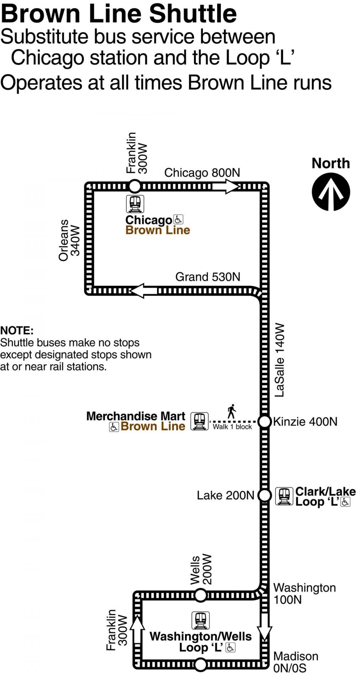 Chicago brun linje kart