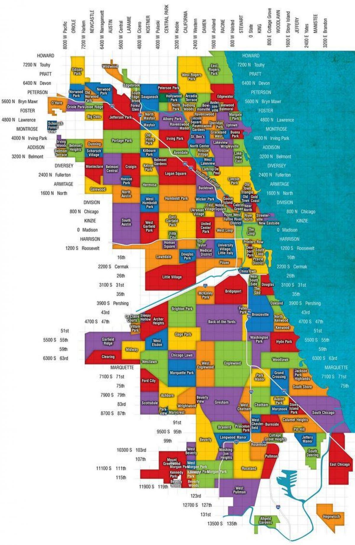 Chicago forsteder kart