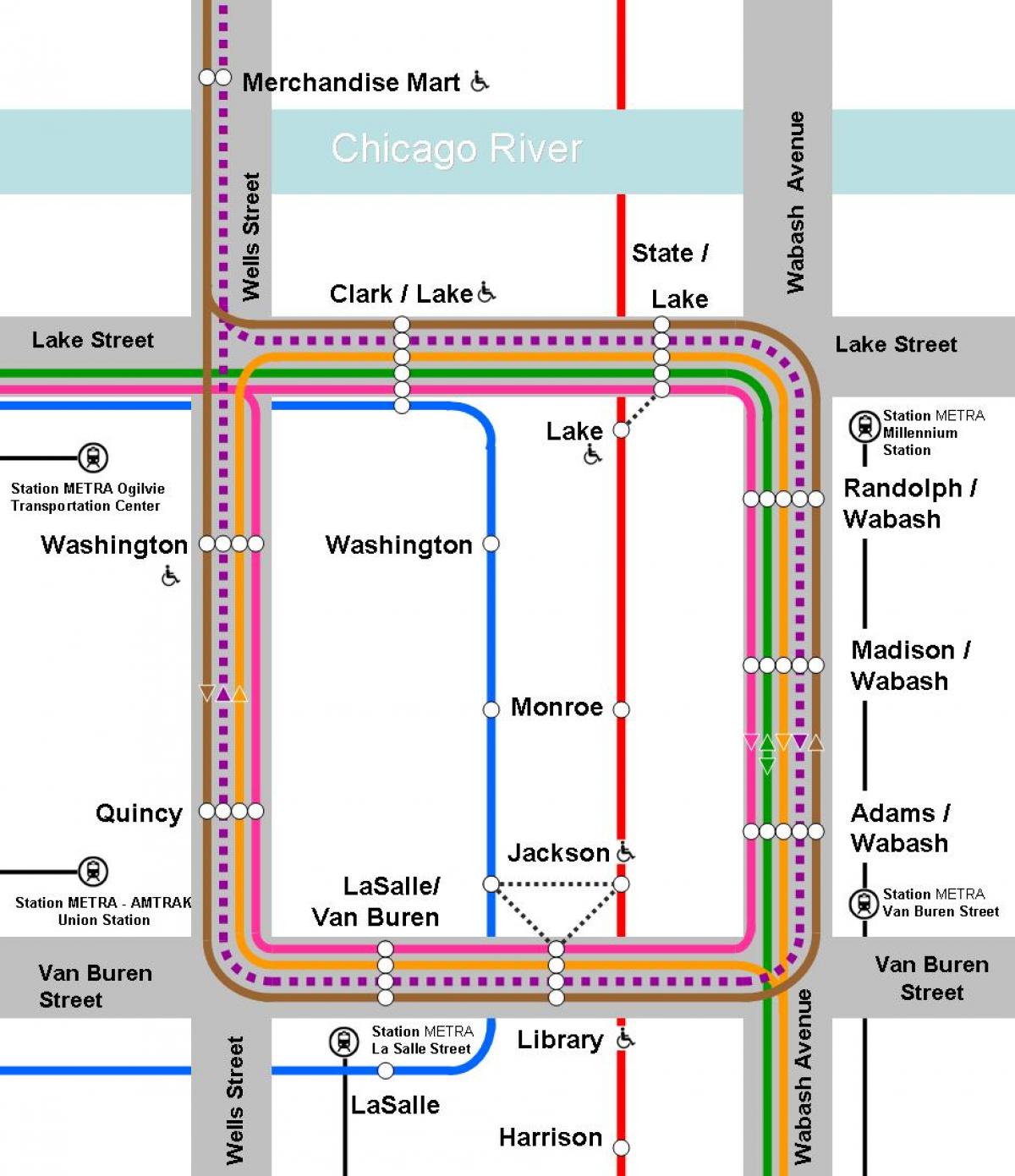 oransje linje kart Chicago