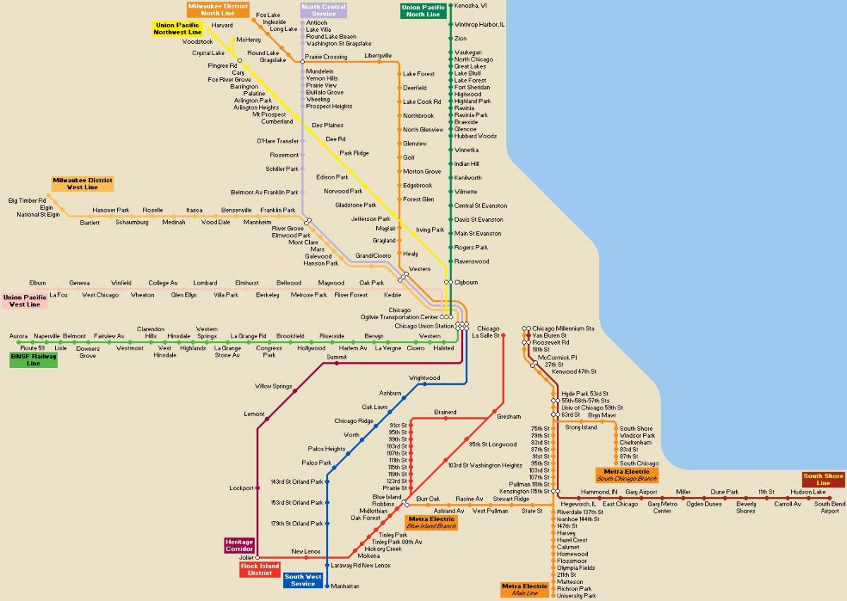 Chicago offentlig transport kart