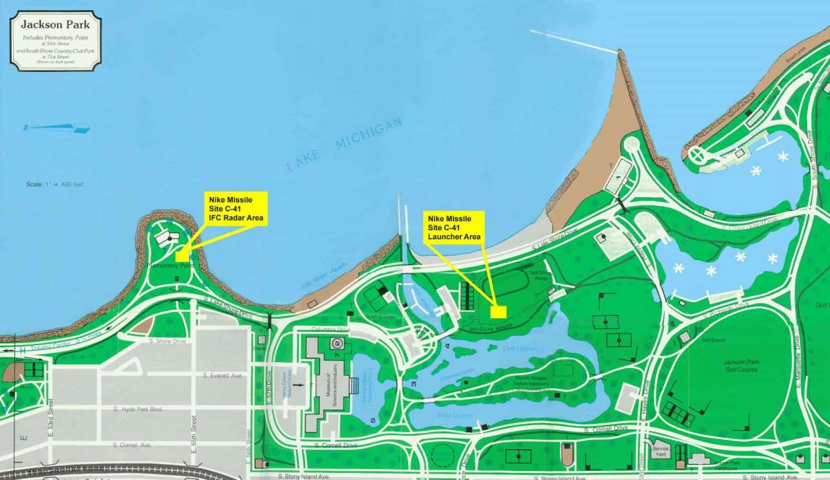 kart over Jackson park Chicago