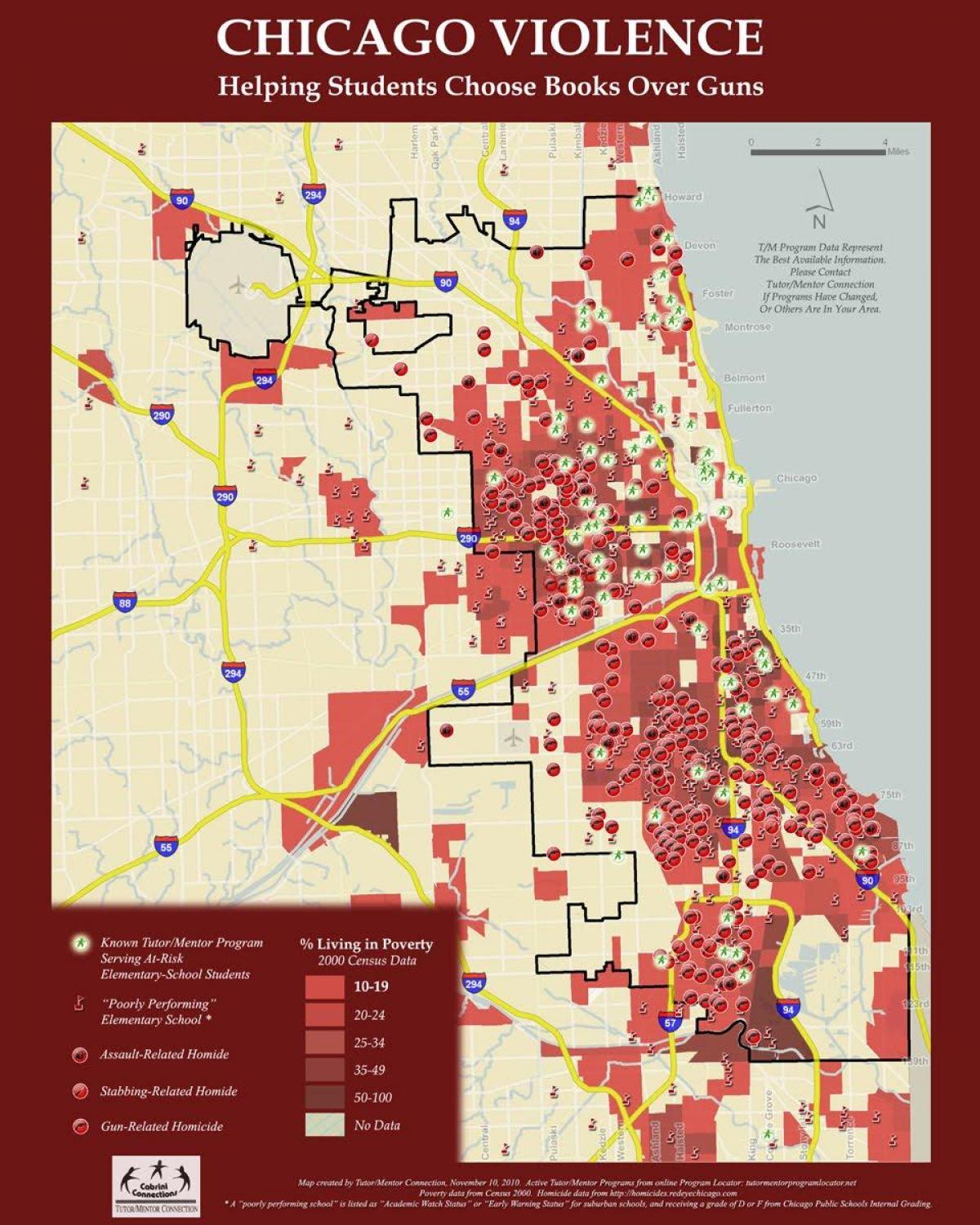kriminalitet kart over Chicago
