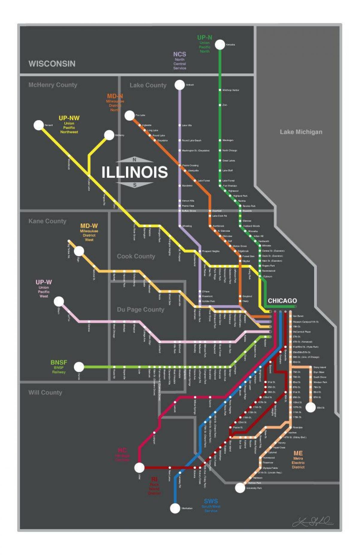metra kart Chicago