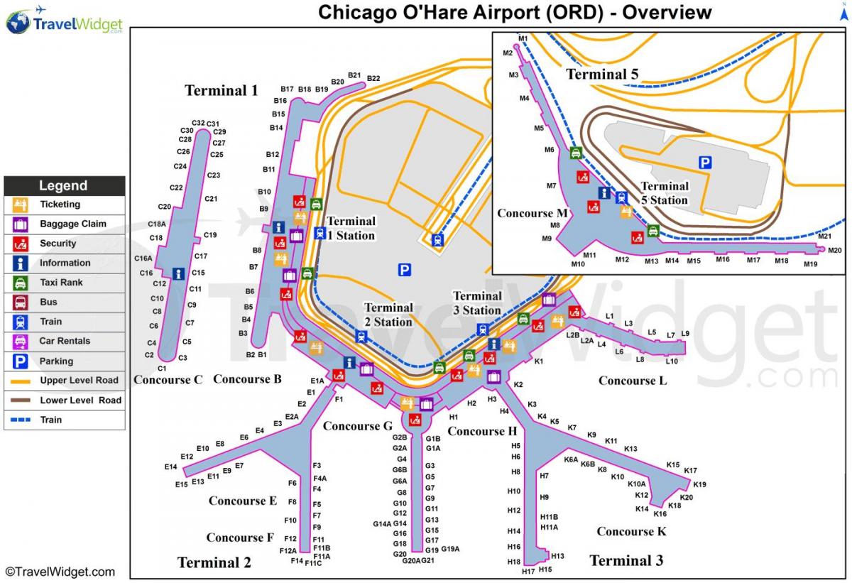 kart over Chicago O Hare