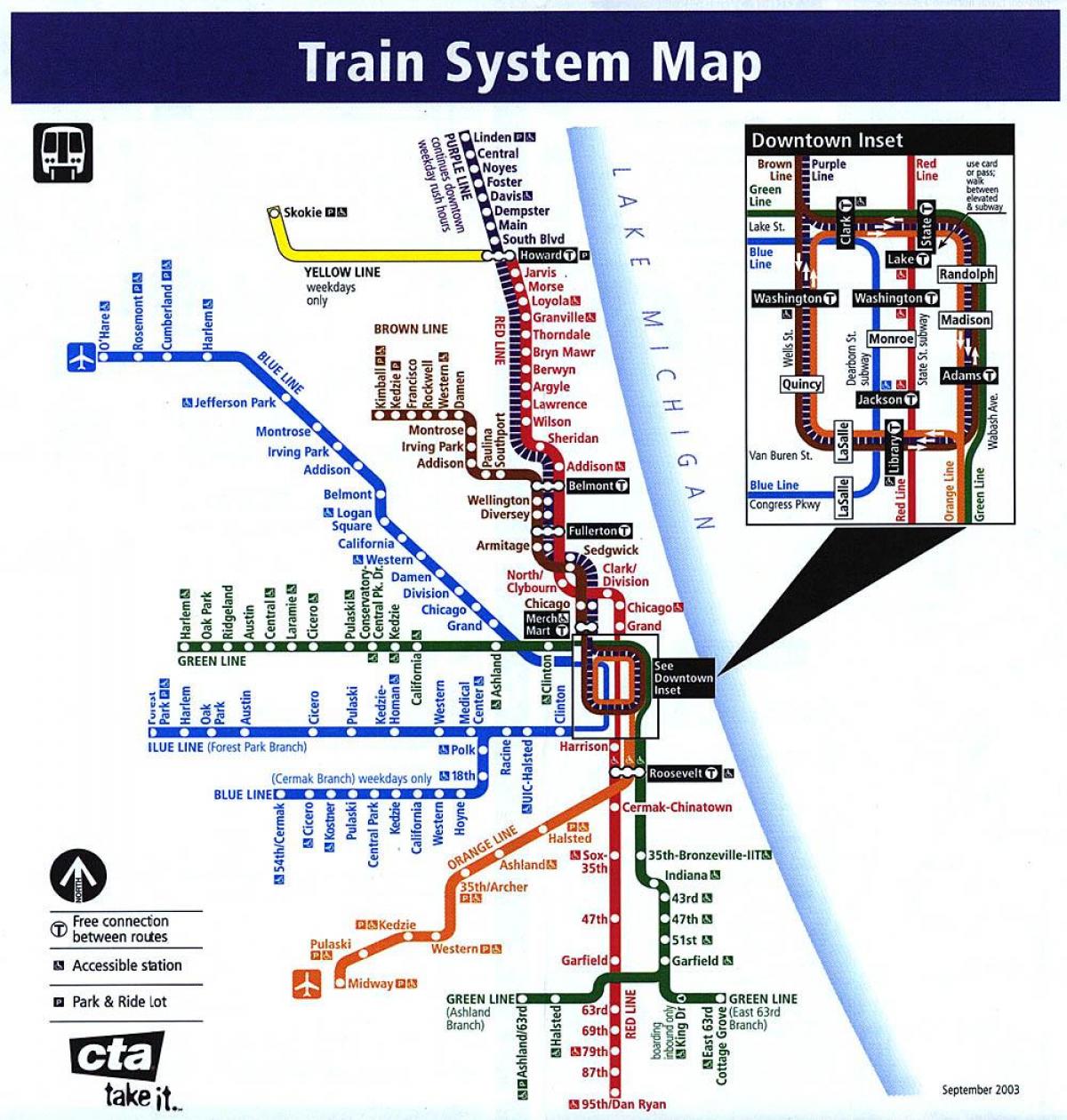 Chicago metro linjer kart