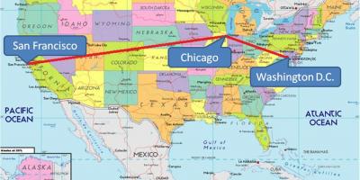 Chicago på USA kart