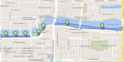 Kart av riverwalk Chicago
