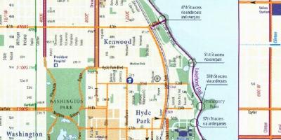 Chicago sykkel kjørefelt kart