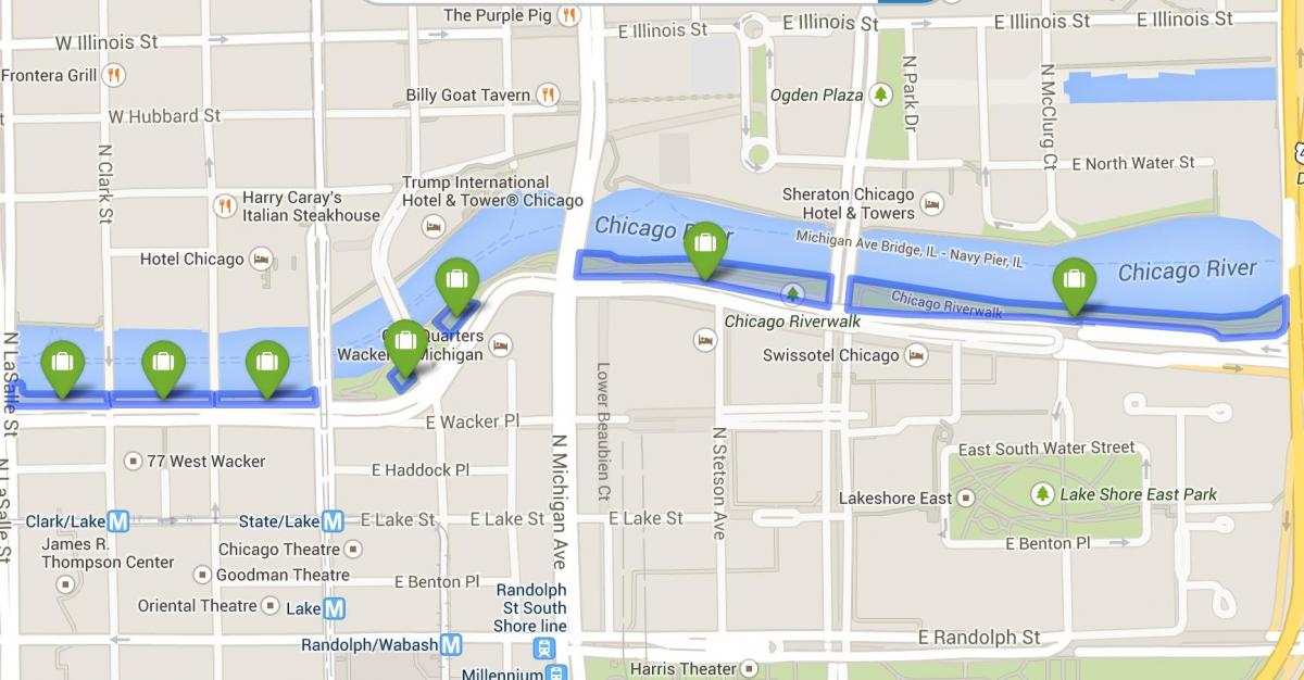 kart av riverwalk Chicago