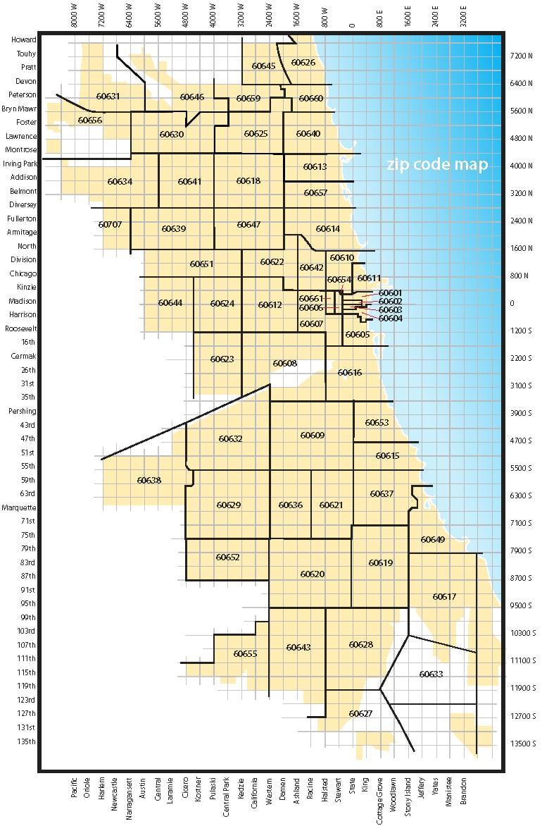 Chicago-området koden kart