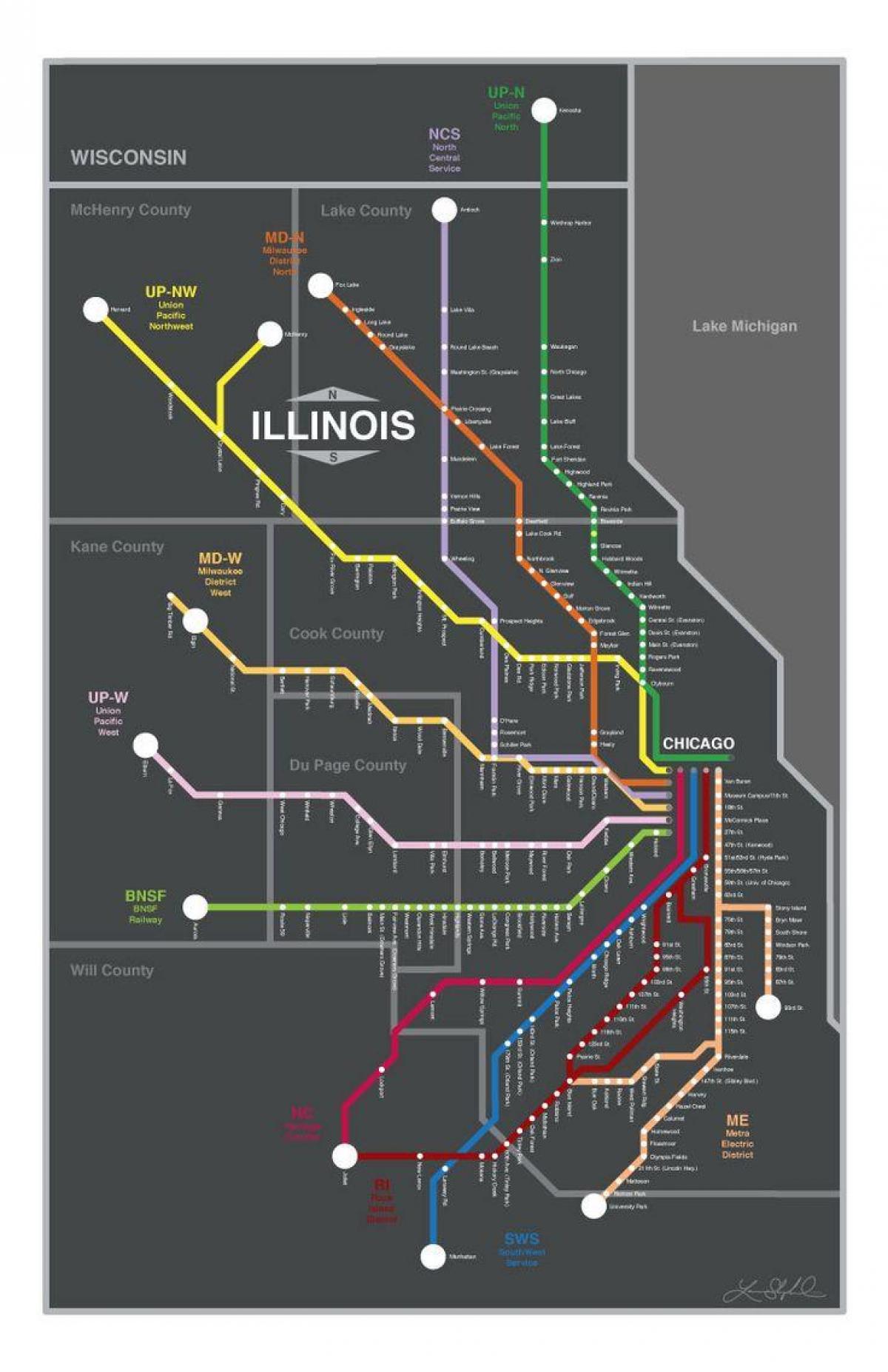 metra Chicago kart