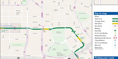 Grønn linje kart Chicago