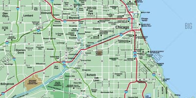 Kart Chicago-området