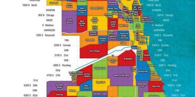 Kart av Chicago og forstedene